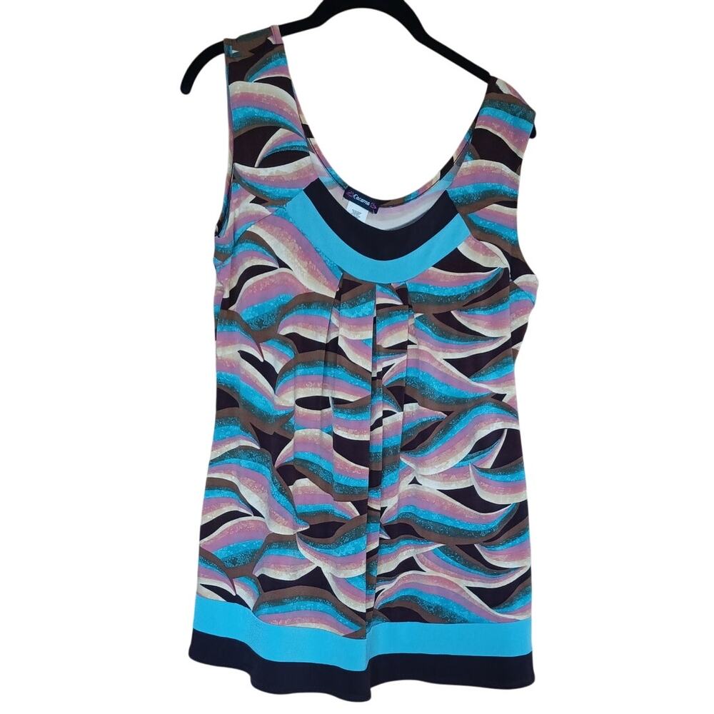 NWT Cocomo Mid Century Modern Design Tank Top Womens Medium Groovy Hippie Design